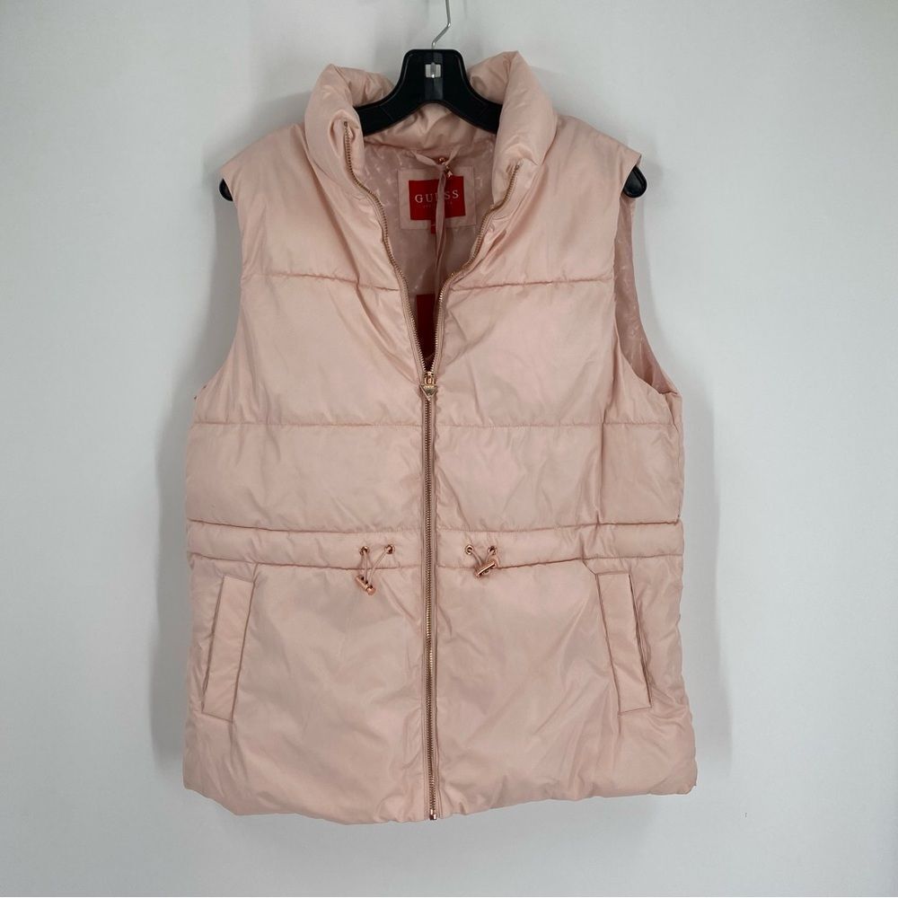 Guess Women's Blush Pink Quilted Kelly Puffer Vest size L